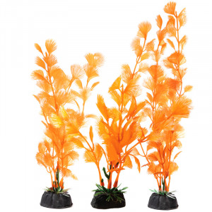 Растения "Лимнофила" (набор 3шт) солнечно-оранжевые, 100мм, 200мм, 300мм
