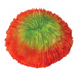 Коралл искусственный "Фунгия", зелено-красная, 100*40*100мм